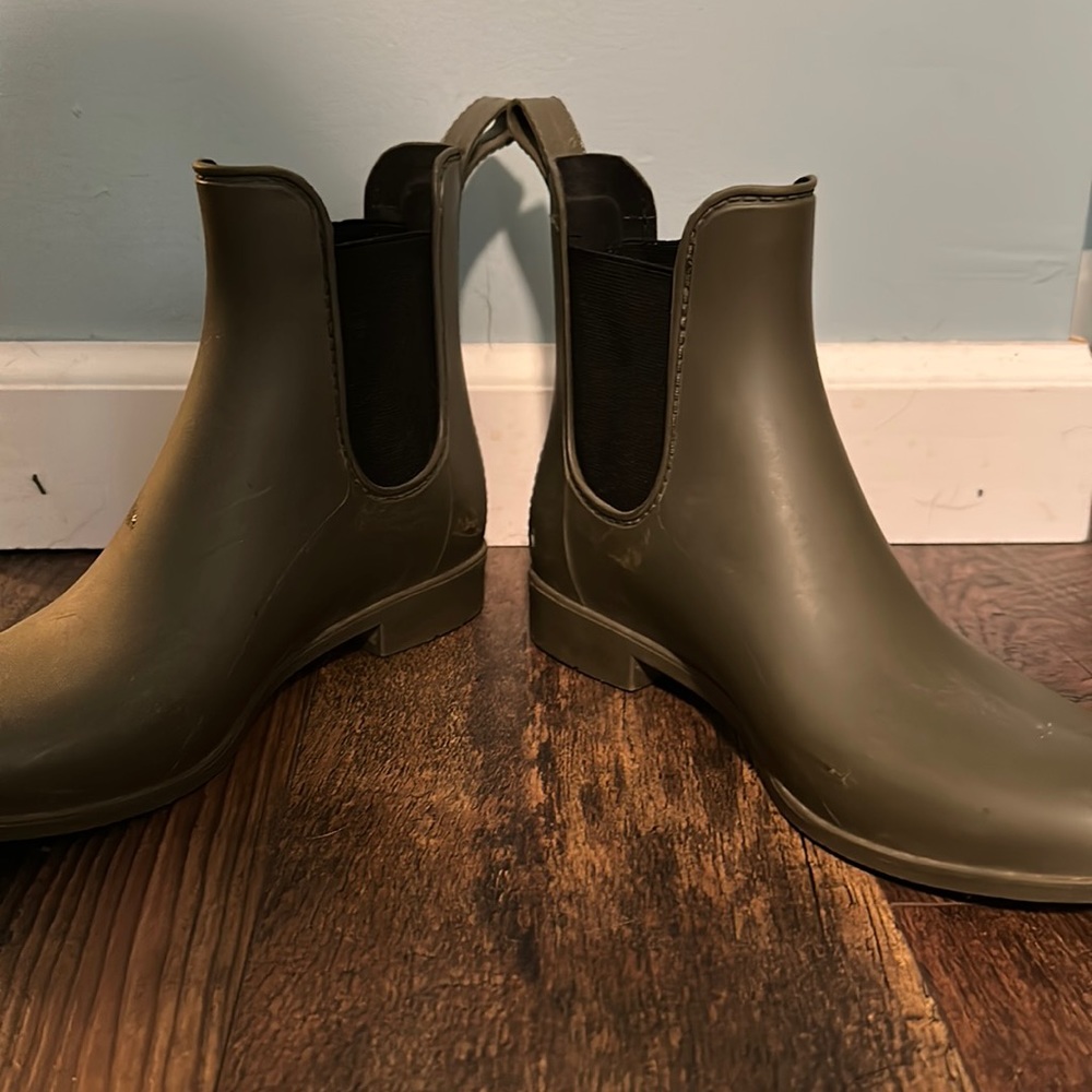 Dark Green Rain Booties